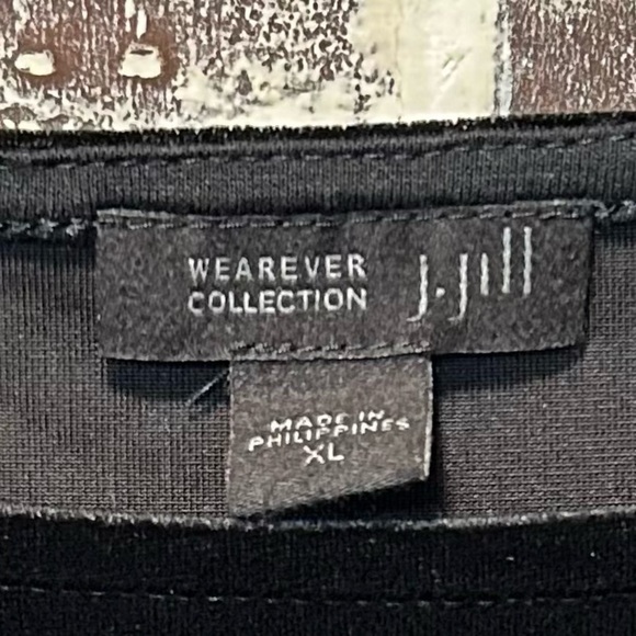 J Jill Wearever Collection Velour Mixed Material Minimalist Top Size XL - Picture 2 of 4